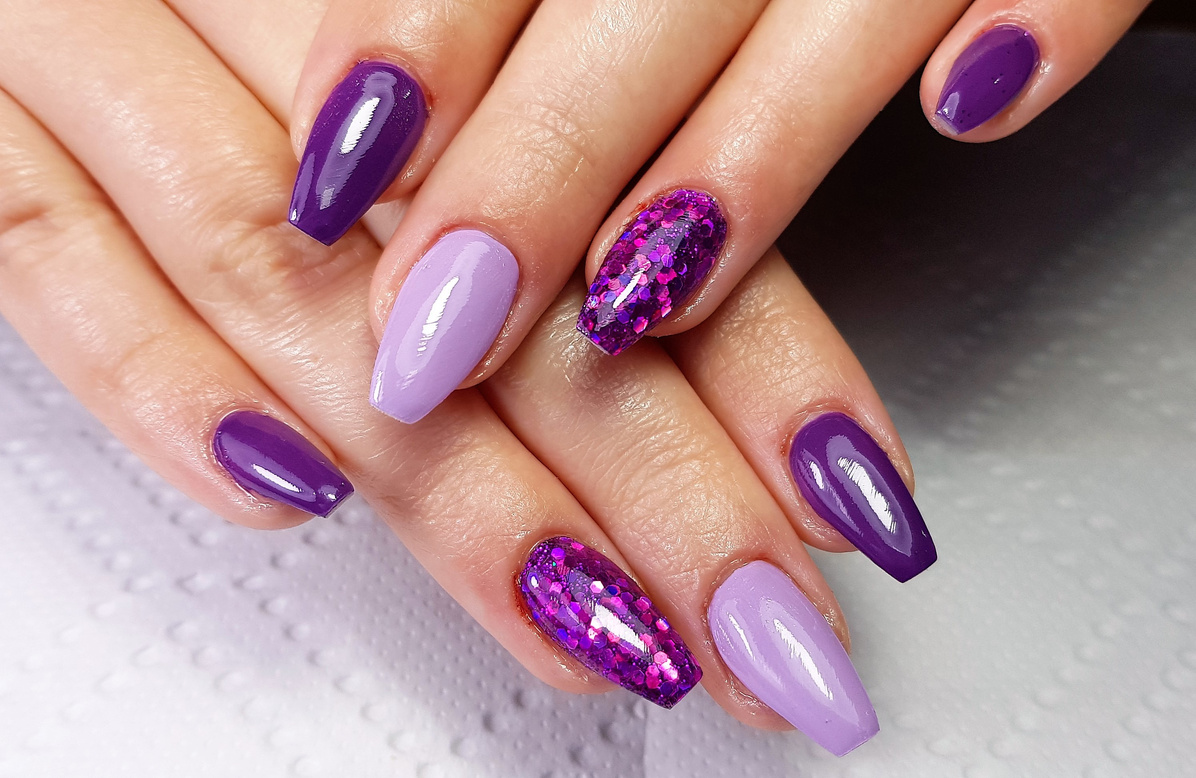 Modern gel nails painted